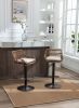 COOLMORE Modern Swivel Bar Stools Set of 2 Adjustable Counter Height Chairs with Footrest for Kitchen, Dining Room (Beige)