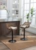 COOLMORE Modern Swivel Bar Stools Set of 2 Adjustable Counter Height Chairs with Footrest for Kitchen, Dining Room (Beige)