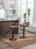 COOLMORE Modern Swivel Bar Stools Set of 2 Adjustable Counter Height Chairs with Footrest for Kitchen, Dining Room (Beige)