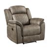 Classic Sandy Brown 1pc Reclining Chair Plush Comfort Pillow-Top Arms Vertical Tufting Solid Wood Luxury Living Room Furniture