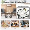 Modern Accent Geometric Glass Coffee Table