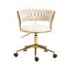 COOLMORE Home Office Desk Chair, Vanity Chair, Modern Adjustable Home Computer Executive Chair Swivel Task Chair for Small Space, Living Room, Make-up