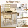 Windsor Style Armless Chairs with Solid Rubber Wood Frame