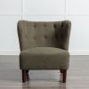 Accent Chair, Upholstered Armless Chair Lambskin Sherpa Single Sofa Chair with Wooden Legs