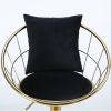 Black velvet bar chair, pure gold plated, unique design,360 degree rotation, adjustable height,Suitable for dinning room and bar,set of 2