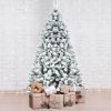 7.5ft PVC Flocking Hinged Tree Environmentally Friendly Fireproof Artificial Christmas Flocked Tree