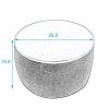 Round Storage Ottoman; 2 in 1 Function; Work as End table and Ottoman; Grey