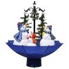 Snowing Christmas Tree with Umbrella Base Blue 2 ft PVC