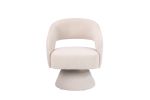 Swivel Accent Chair Armchair, Round Barrel Chair in Fabric for Living Room Bedroom, Beige