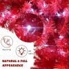 6FT Hinged Fraser Fir Artificial Fir Bent Top Christmas Tree, Bendable Santa Hat Style Christmas Tree Holiday Decoration w/1,250 Lush Branch Tips