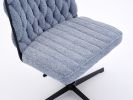 Armless Office Desk Chair No Wheels, BLUE