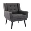 Modern Soft Linen Material Ergonomics Accent Chair Living Room Chair Bedroom Chair Home Chair With Black Legs For Indoor Home