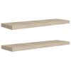 Floating Wall Shelves 2 pcs Oak 35.4"x9.3"x1.5" MDF