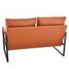 Stylish Two-Seater Sofa Chair with 2 Pillows - Comfortable PU Leather, High-Density Foam - Modern Design