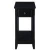 Black Accent Table with Bottom Shelf