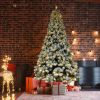 FCH 6ft Flocking Tied Light Christmas Tree RT