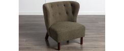 Accent Chair, Upholstered Armless Chair Lambskin Sherpa Single Sofa Chair with Wooden Legs