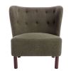 Accent Chair, Upholstered Armless Chair Lambskin Sherpa Single Sofa Chair with Wooden Legs