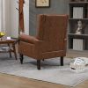 COOLMORE Wood Frame Armchair, Modern Accent Chair Lounge Chair with Sturdy Wood Legs for Living Room Bedroom (Brown PU)