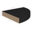 Floating Corner Shelves 4 pcs Black 9.8"x9.8"x1.5" MDF