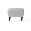 Contemporary Light Grey Fabric Club Chair and Ottoman Set, Stylish Upholstered Armchair with Matching Ottoman