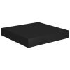 Floating Wall Shelves 2 pcs Black 9.1"x9.3"x1.5" MDF