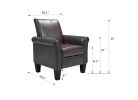 Accent Chairs, Comfy Sofa Chair, Armchair for Reading, Living Room, Bedroom, Office,Waiting Room, PU leather, Dark Grey