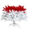 6FT Hinged Fraser Fir Artificial Fir Bent Top Christmas Tree, Bendable Santa Hat Style Christmas Tree Holiday Decoration w/1,250 Lush Branch Tips