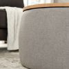 Round Storage Ottoman; 2 in 1 Function; Work as End table and Ottoman; Grey