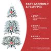 7.5ft PVC Flocking Hinged Tree Environmentally Friendly Fireproof Artificial Christmas Flocked Tree