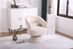 Swivel Accent Chair Armchair, Round Barrel Chair in Fabric for Living Room Bedroom, Beige