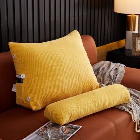 Waist Backrest Pillow Bedside Backrest Lumbar Cushion Bed Sofa (Option: Yellow-60x22x50cm with headrest)