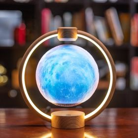 Maglev Moon Light Bluetooth 3D Stereo Diy Colorful Glare (Option: Wood grain starry sky-US)