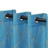 Embroidered Moroccan Trellis Sheer Grommet Curtain Panel Set