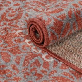 Leigh Traditional Floral Scroll Indoor Area Rug or Runner Rug Or Door Mat (Color: Ginger, size: 8'x10')