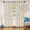 Embroidered Moroccan Trellis Sheer Grommet Curtain Panel Set