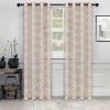 Embroidered Quatrefoil Semi Sheer 2 Piece Curtain Panel Set