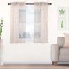 Embroidered Quatrefoil Semi Sheer 2 Piece Curtain Panel Set