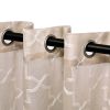 Embroidered Quatrefoil Semi Sheer 2 Piece Curtain Panel Set