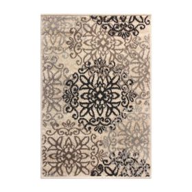 Leigh Traditional Floral Scroll Indoor Area Rug or Runner Rug Or Door Mat (Color: Beige, size: 2'x3')