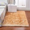 1pc Fluffy Imitation Wool Area Rug, Suede Fleece Bottom Long Imitation Wool Rug, Acrylic 80% Polyester 20%, 2.36inch Long Wool