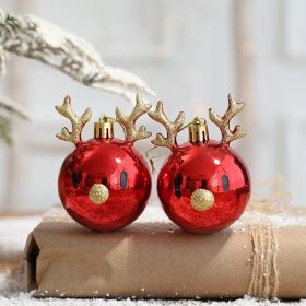 2pcs Elk Christmas Balls Ornaments Xmas Tree Hanging Bauble Pendant Christmas Decorations for Home New Year Party Navidad 2024 (Variant: 2 pcs D)