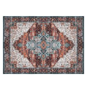 Vintage Area Rug Modern Non Slip Carpet Boho Low Pile Soft Rug Waterproof Machine Washable Rug for Living Room Bedroom Kitchen Dining Room Under Table (Color: Type 3, size: 6_9ft)