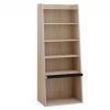 6-Tier Bookcase Freestanding Ladder Bookshelf with 2 Adjustable Shelves and Flip Up Door