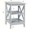 3-Tier X-Design Nightstands with Storage Shelves for Living Room Bedroom