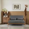 Leisure Chair with Solid Wood Armrest and Feet, Mid-Century Modern Accent Sofa,2 seat