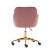 Modern Velvet Adjustable Height 360 Revolving Home Office Chair With Gold Metal Legs And Universal Wheel For Indoor