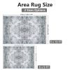 Vintage Area Rug Modern Non Slip Carpet Boho Low Pile Soft Rug Waterproof Machine Washable Rug for Living Room Bedroom Kitchen Dining Room Under Table