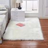 1pc Fluffy Imitation Wool Area Rug, Suede Fleece Bottom Long Imitation Wool Rug, Acrylic 80% Polyester 20%, 2.36inch Long Wool