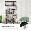 6 Tier S-Shaped Bookshelf Storage Display Bookcase Decor Z-Shelf